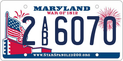 MD license plate 2AB6070