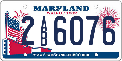 MD license plate 2AB6076