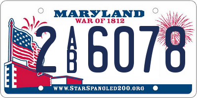 MD license plate 2AB6078