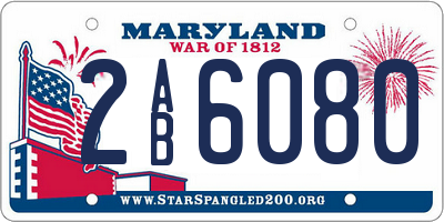 MD license plate 2AB6080