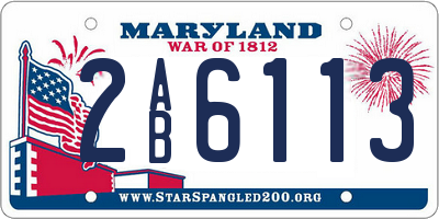 MD license plate 2AB6113