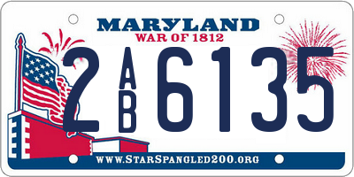 MD license plate 2AB6135