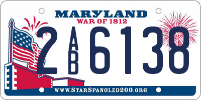 MD license plate 2AB6138