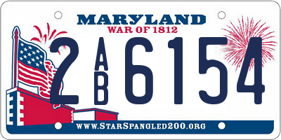 MD license plate 2AB6154