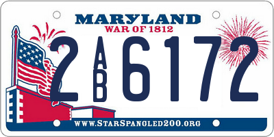 MD license plate 2AB6172
