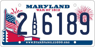 MD license plate 2AB6189