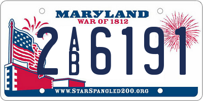 MD license plate 2AB6191