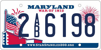 MD license plate 2AB6198