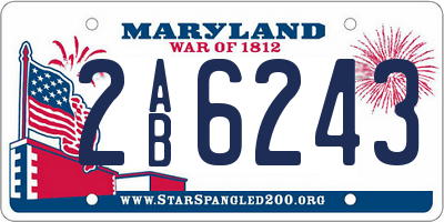 MD license plate 2AB6243