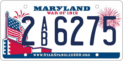 MD license plate 2AB6275
