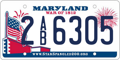 MD license plate 2AB6305