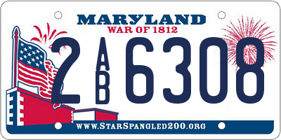 MD license plate 2AB6308