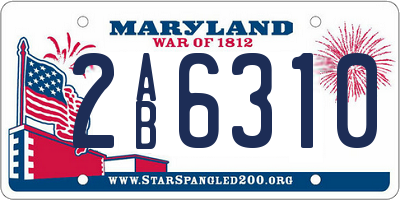 MD license plate 2AB6310