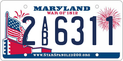 MD license plate 2AB6311