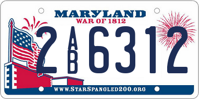 MD license plate 2AB6312