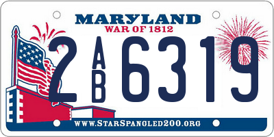 MD license plate 2AB6319