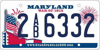 MD license plate 2AB6332
