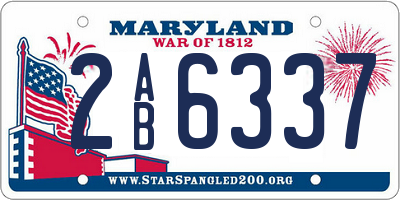MD license plate 2AB6337