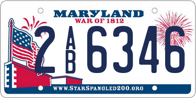MD license plate 2AB6346