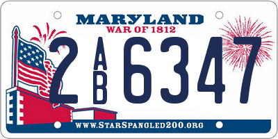 MD license plate 2AB6347