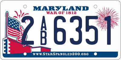 MD license plate 2AB6351