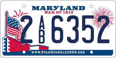 MD license plate 2AB6352