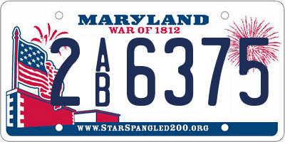 MD license plate 2AB6375