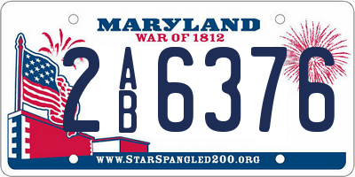 MD license plate 2AB6376