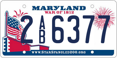 MD license plate 2AB6377