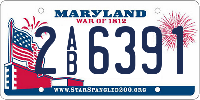 MD license plate 2AB6391