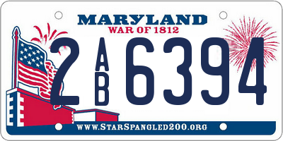 MD license plate 2AB6394