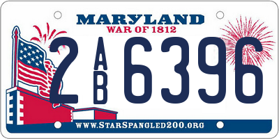 MD license plate 2AB6396