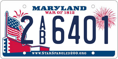 MD license plate 2AB6401