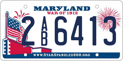 MD license plate 2AB6413