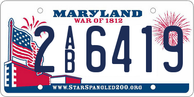 MD license plate 2AB6419