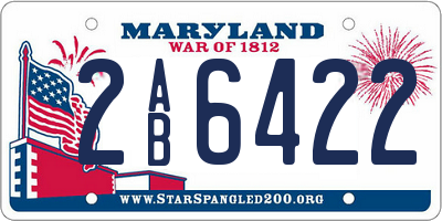 MD license plate 2AB6422