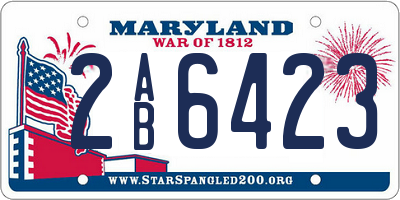 MD license plate 2AB6423