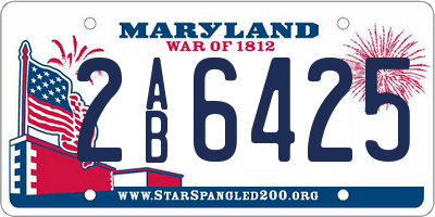 MD license plate 2AB6425