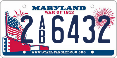 MD license plate 2AB6432