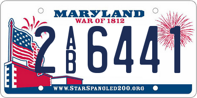 MD license plate 2AB6441