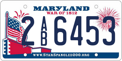 MD license plate 2AB6453