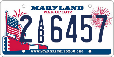 MD license plate 2AB6457