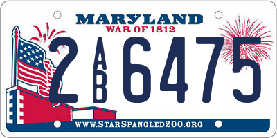 MD license plate 2AB6475