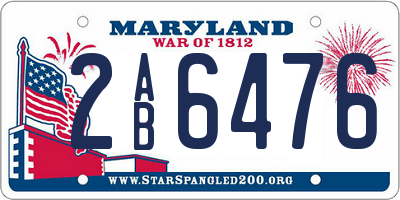 MD license plate 2AB6476