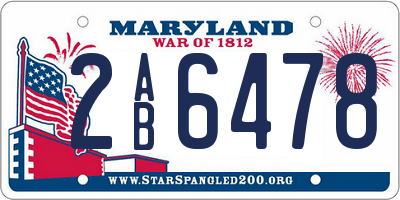 MD license plate 2AB6478