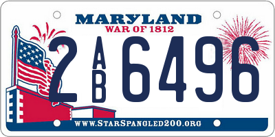 MD license plate 2AB6496