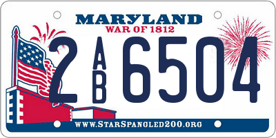 MD license plate 2AB6504