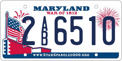 MD license plate 2AB6510