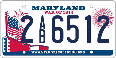 MD license plate 2AB6512