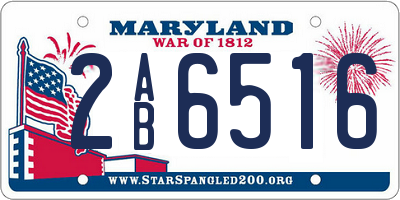 MD license plate 2AB6516